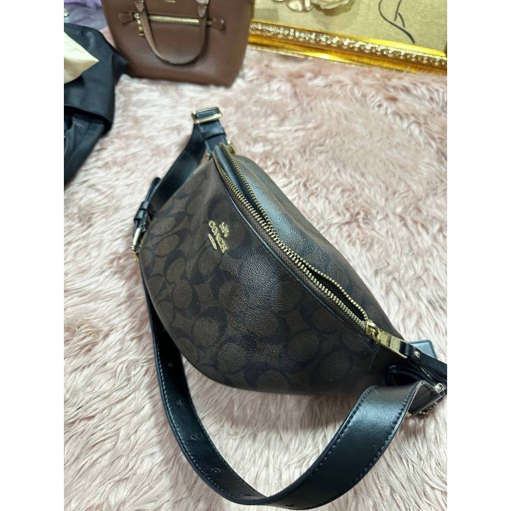 ORIG Preloved CCH Brown Belt Bag In Signature Canvas