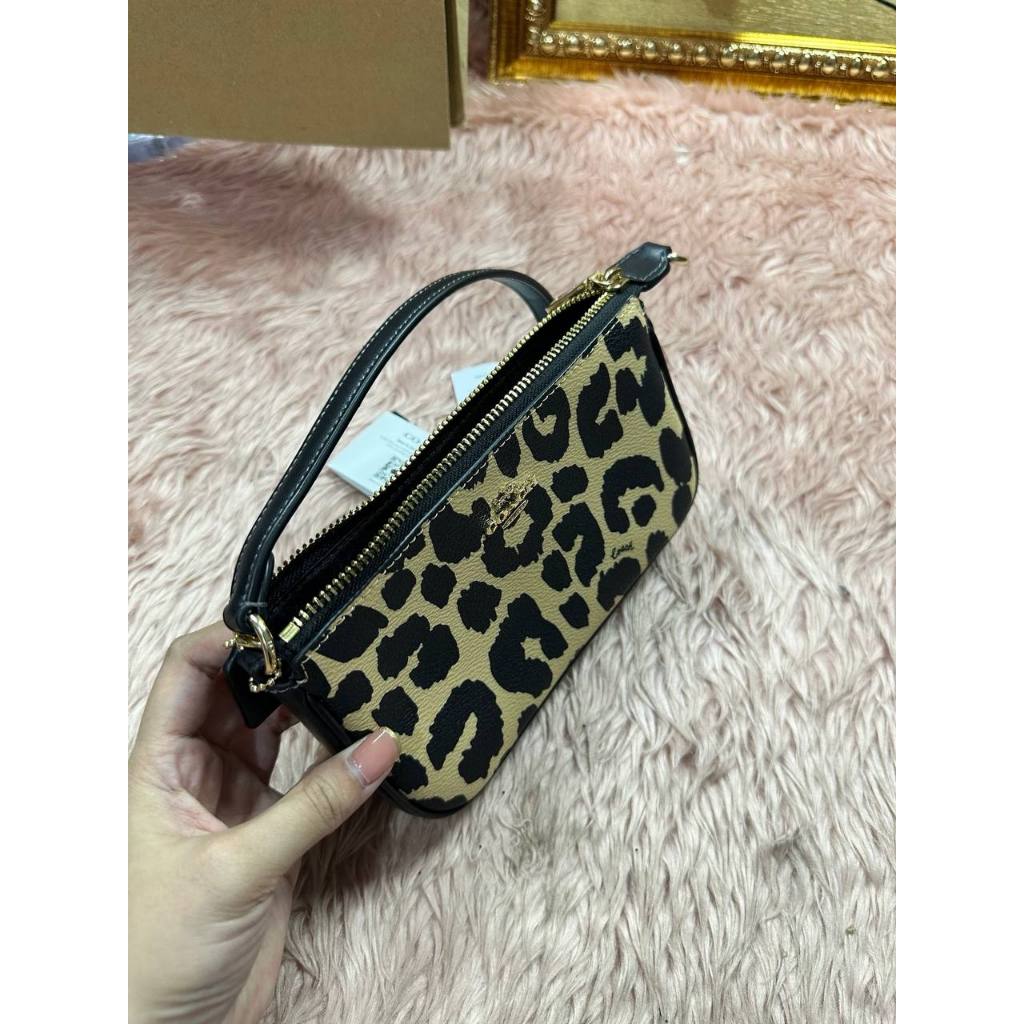 ORIG Preloved CCH Nolita 19 In Signature Canvas Small Leopard Print Brown Bag