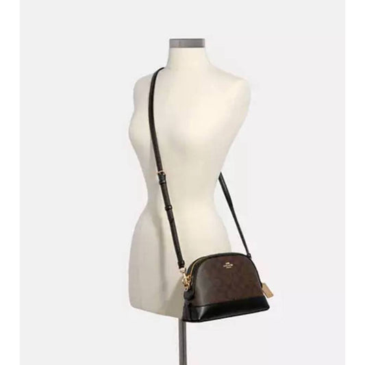 ORIG Preloved CCH Dome Crossbody Signature Brown Black Small Bag