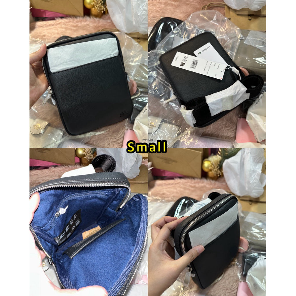 ORIG & IMPORTED LCT L Flat Crossover Men Leather Bag Black
