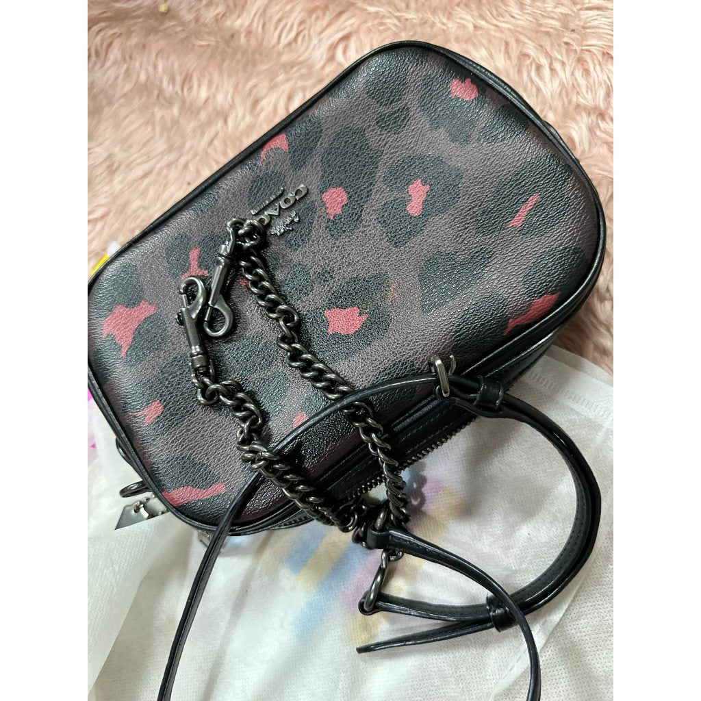 ORIG Preloved CCH Isla Chain Crossbody Small Bag Brown With Leopard Print