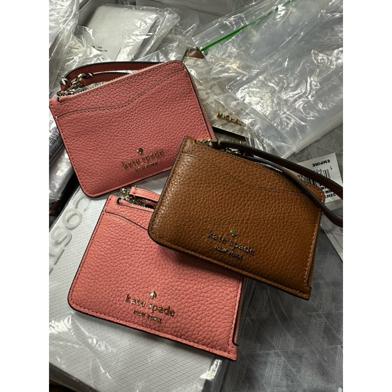 ORIG & IMPORTED KS leila small card holder wristlet wallet brown pink
