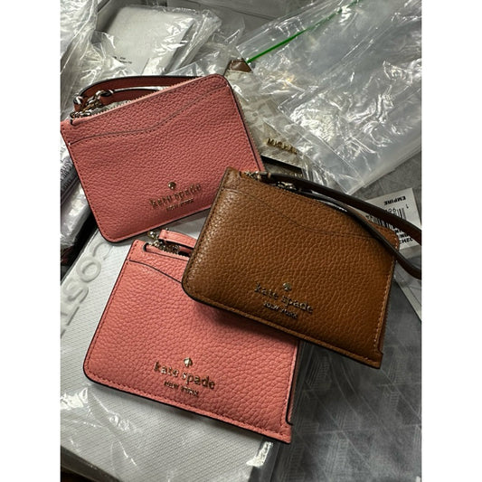 ORIG & IMPORTED KS leila small card holder wristlet wallet brown pink