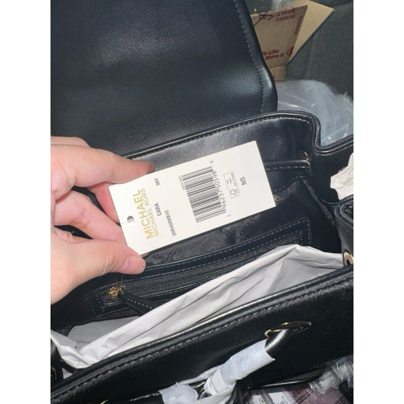 ORIG & IMPORTED with flaw MK Cara Small Nylon Backpack Black Bag