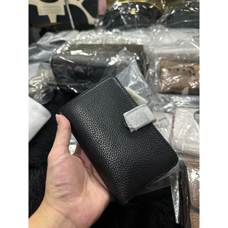 ORIG & IMPORTED KS Lena Pebbled Medium Compact Bifold Wallet Black Brown Green Beige