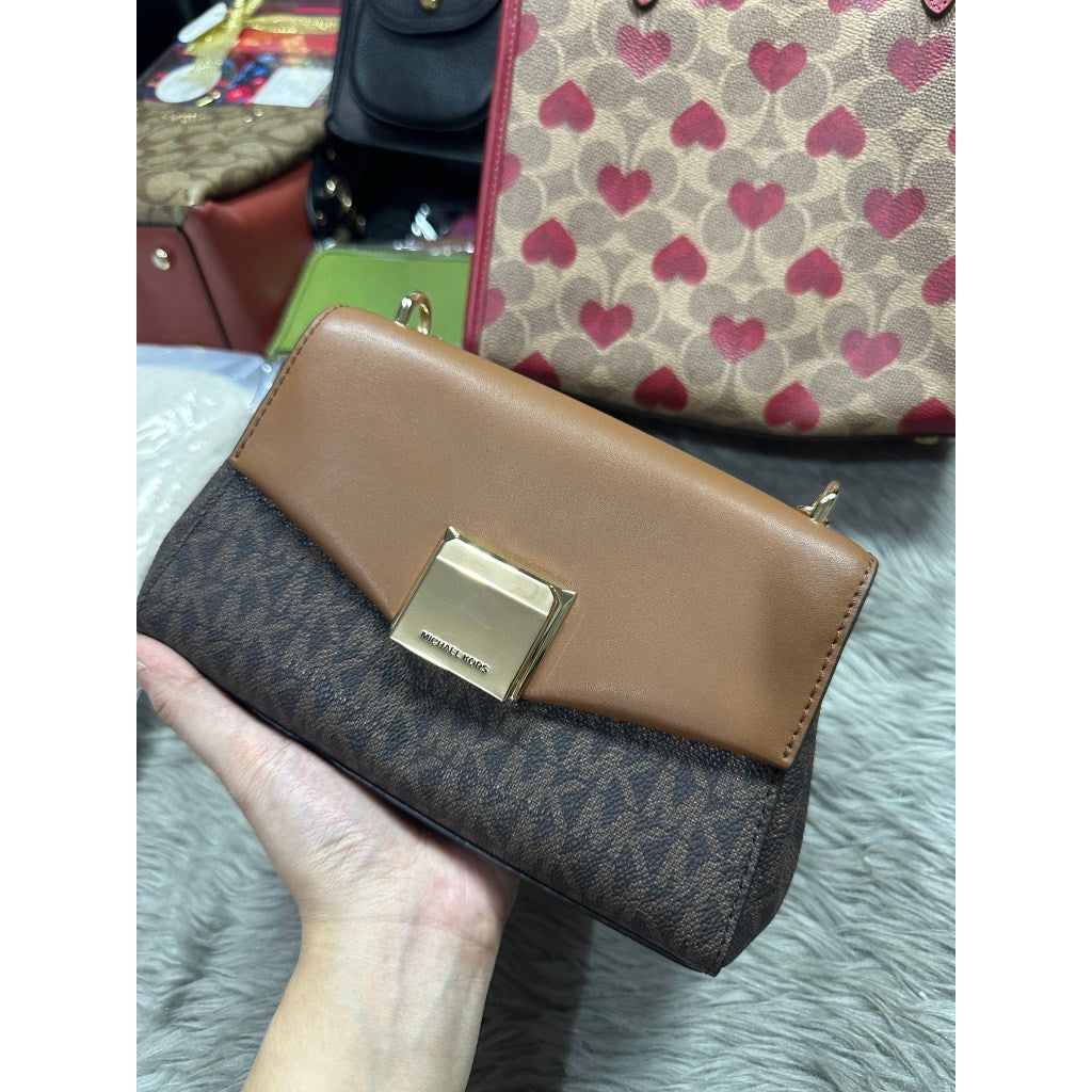 ORIG PRELOVED  MK Lita Small Leather Crossbody Bag Brown