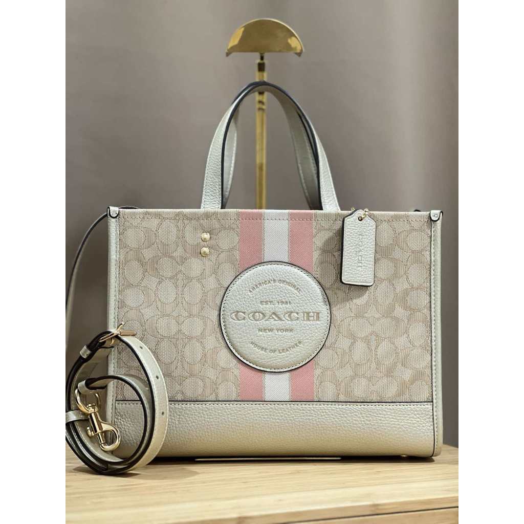 ORIG PRELOVED  CCH Dempsey Carryall Bag In Signature Jacquard Gold/Khaki