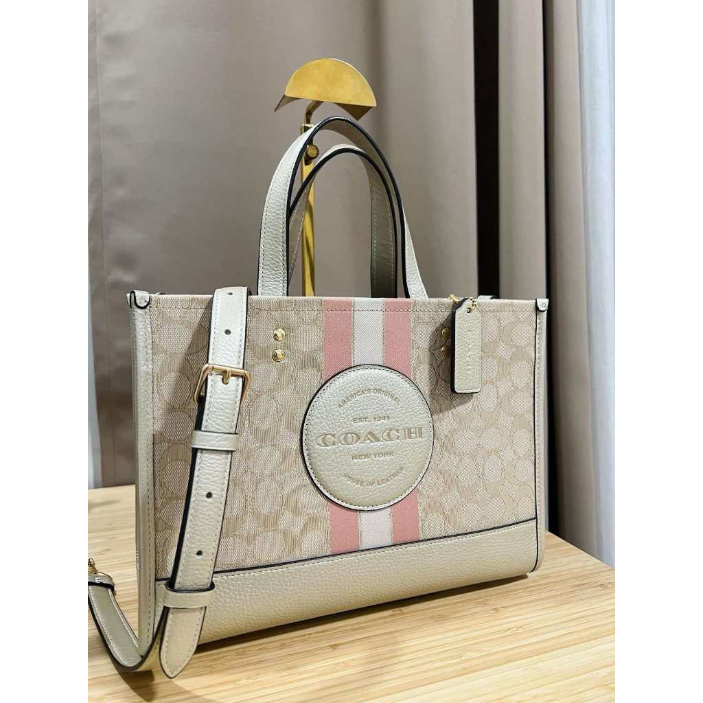ORIG PRELOVED  CCH Dempsey Carryall Bag In Signature Jacquard Gold/Khaki