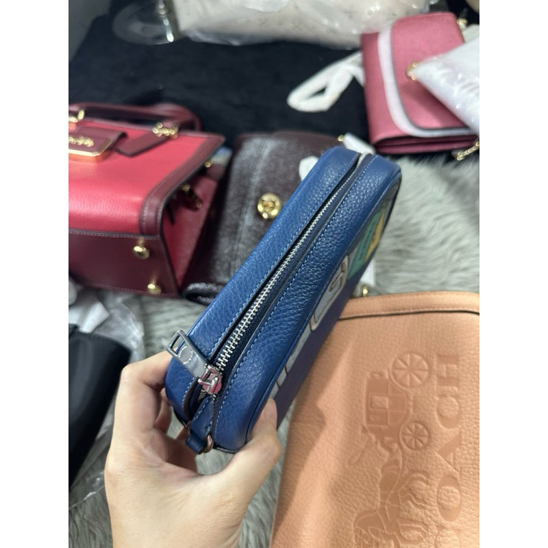 ORIG & IMPORTED CCH Raw Jamie Wristlet With Trompe L'oeil Print Blue Mini Bag