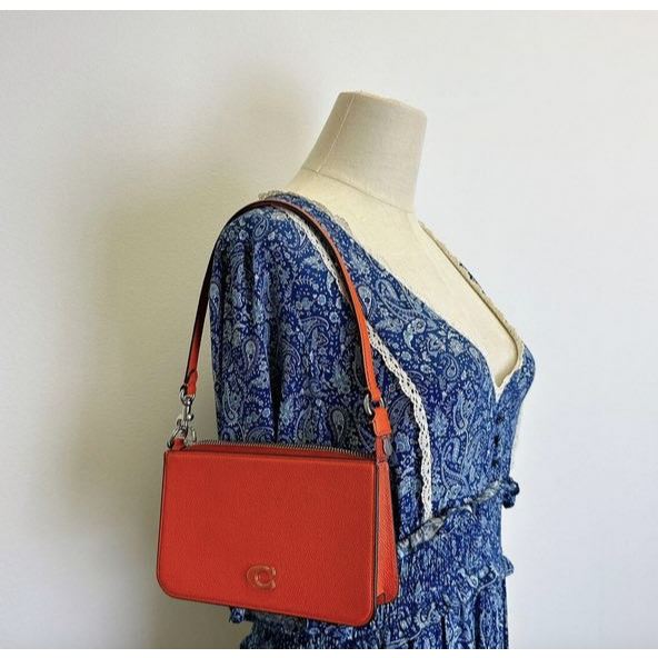 ORIG & IMPORTED CCH Retail Pouch Small Bag With Signature Canvas Interior ORANGE