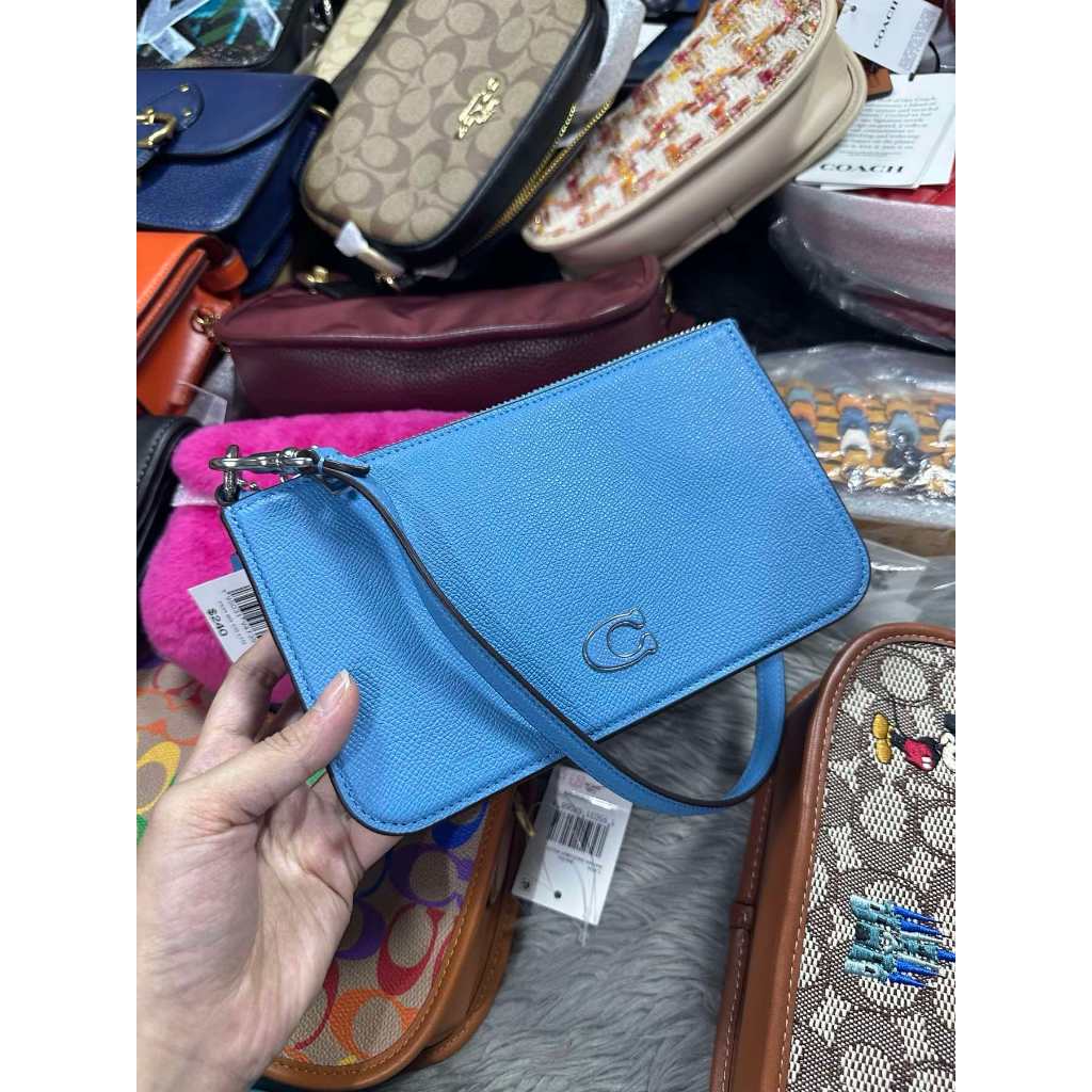 ORIG & IMPORTED CCH Retail Pouch Small Bag With Signature Canvas Interior BLUE