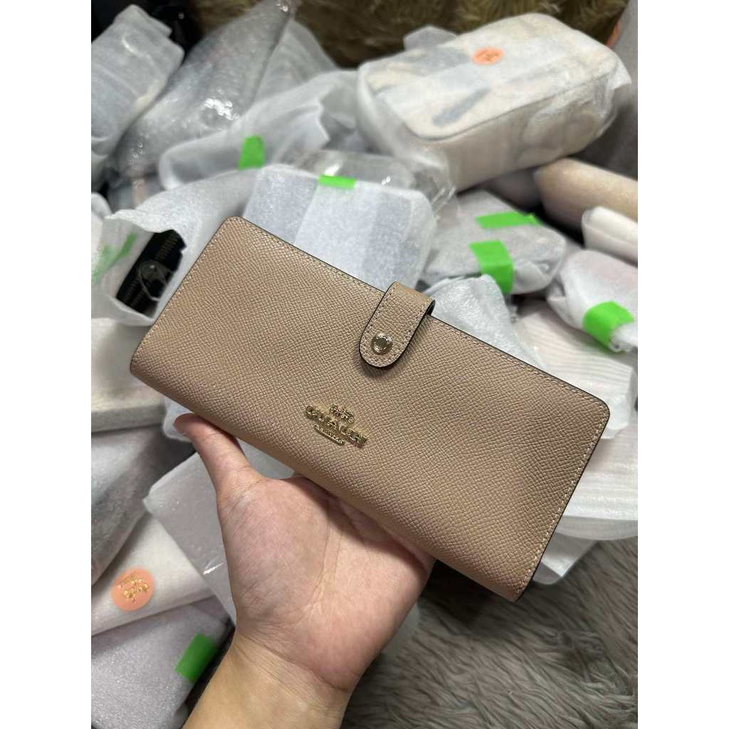 ORIG & IMPORTED CCH Slim Long Wallet Taupe/Black/White