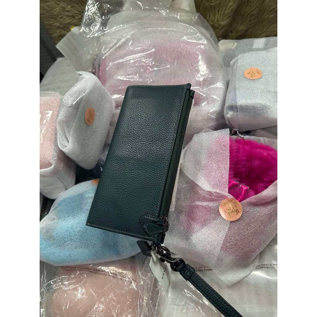 ORIG & IMPORTED CCH RARE Retail Double Zip Long Phone Wallet Phone Wristlet Forest Green