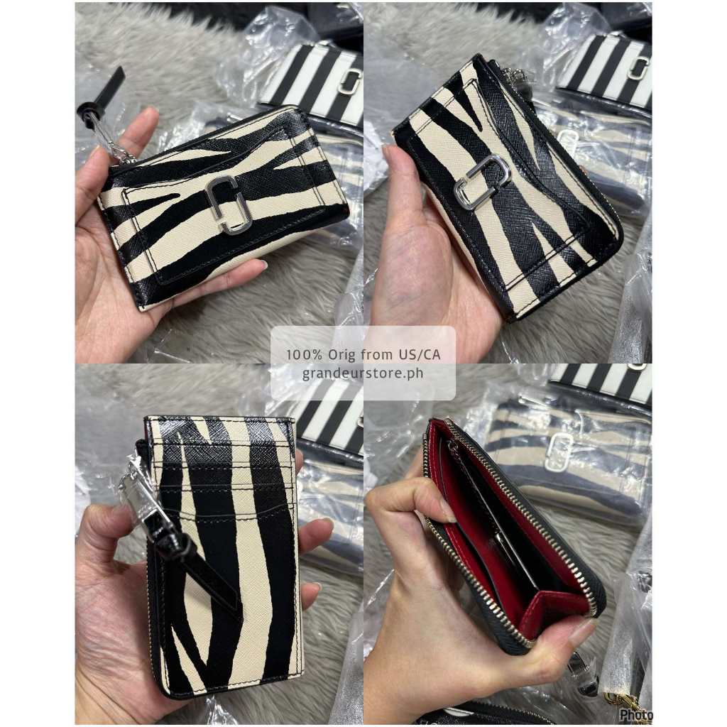 ORIG & IMPORTED MJ The Top Zip Multi Slim Card Wallet Black/Pink