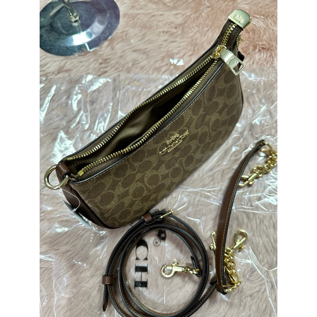 ORIG & IMPORTED CCH Teri Shoulder Bag In Signature Canvas in Tan/Brown