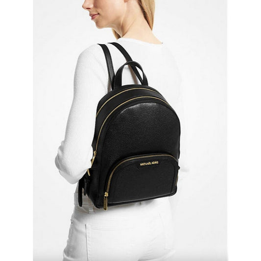 ORIG Preloved MK Jaycee Large Double Zip Backpack Leather Black Bag