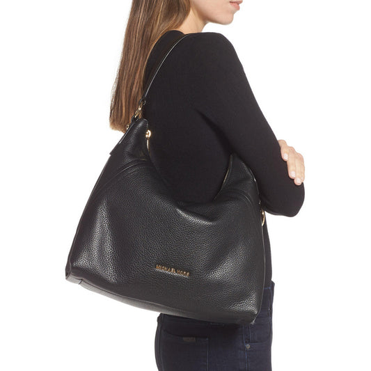 ORIG Preloved MK Sienna Large Logo Shoulder Bag Black