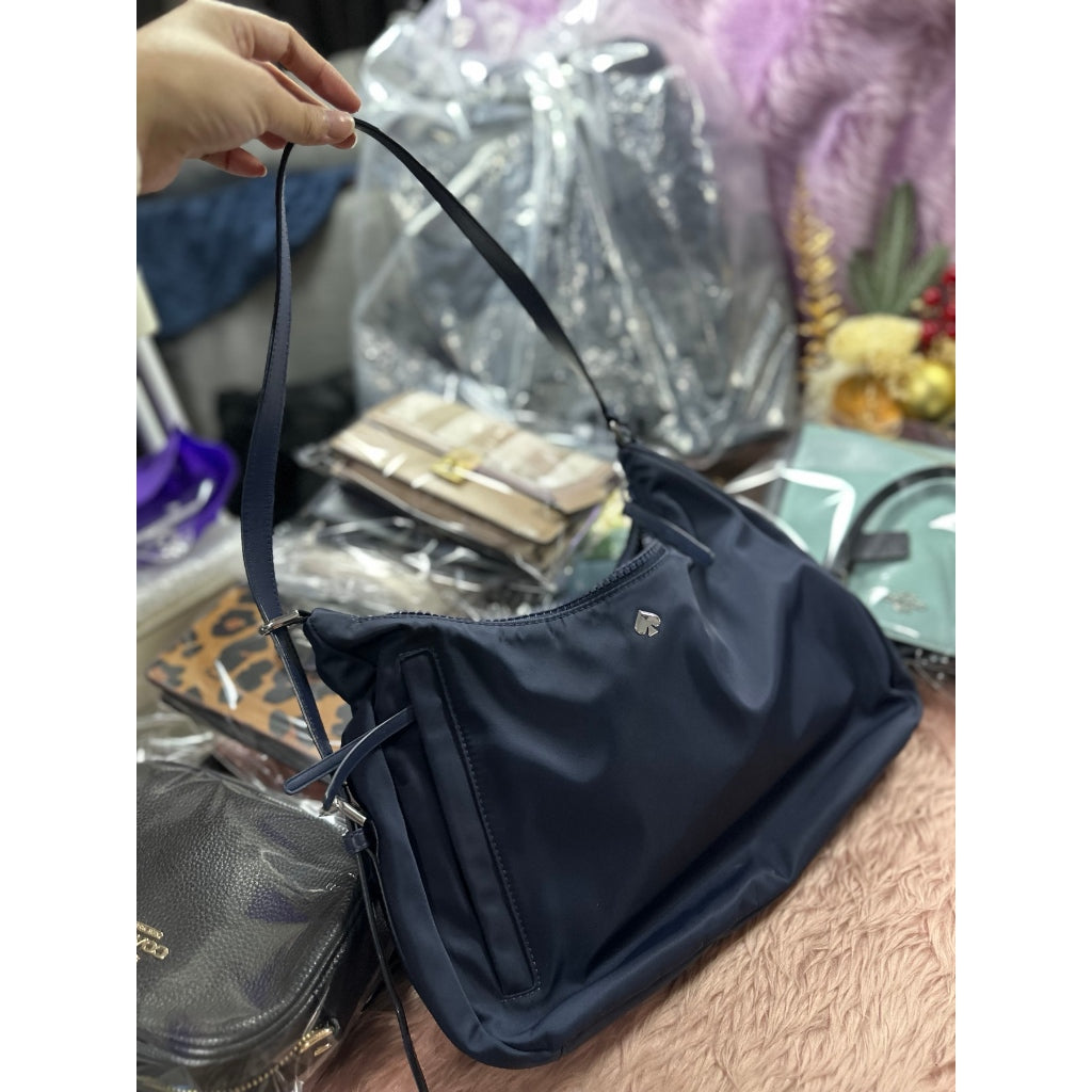 ORIG Preloved KS Jae Medium Shoulder Bag Nylon Navy Blue