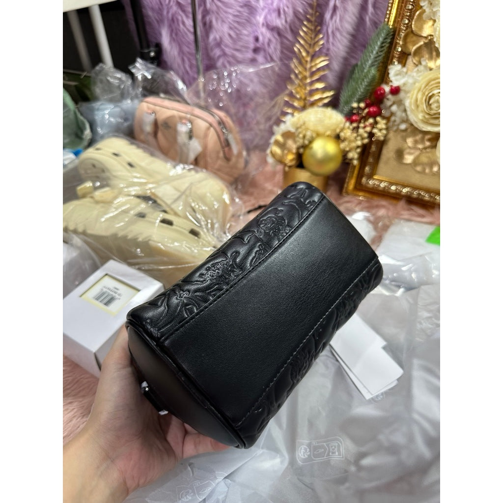 ORIG & IMPORTED LCT Mini Lora Leather Bag Embossed Black