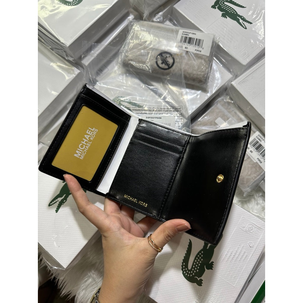 ORIG & IMPORTED MK Retail Parker Medium Logo TriFold Wallet BLACK