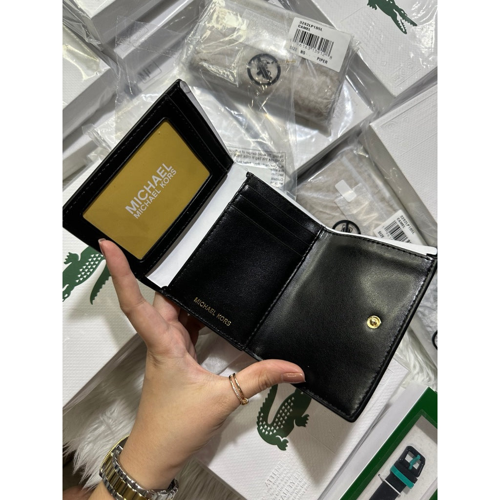 ORIG & IMPORTED MK Retail Parker Medium Logo TriFold Wallet BLACK