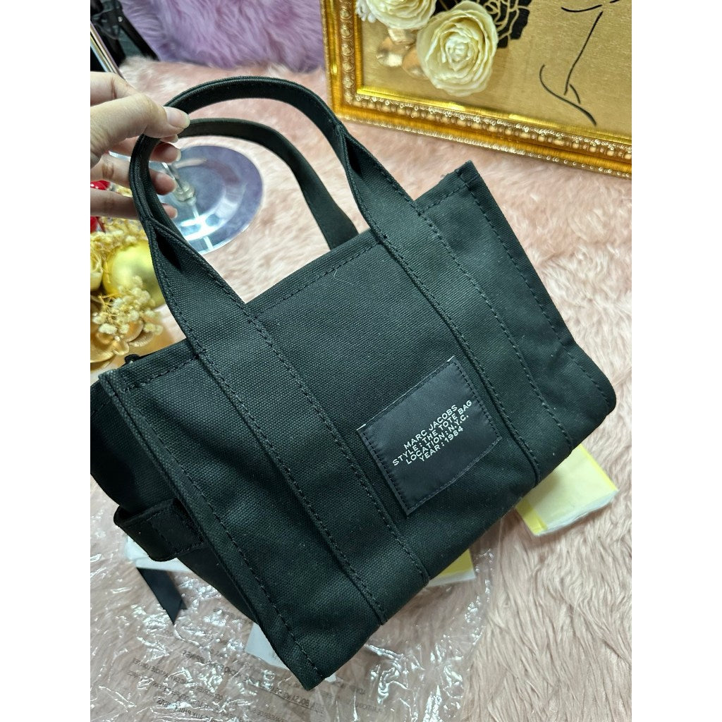 ORIG & IMPORTED Preloved MJ The Small Tote Black Bag canvas