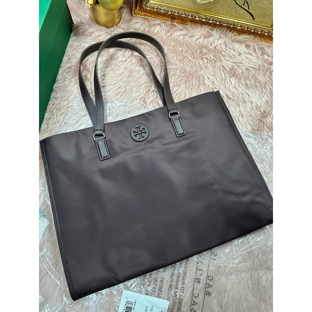 ORIG & IMPORTED TB Ella Large Nylon Tote Bag Maroon Tempranillo