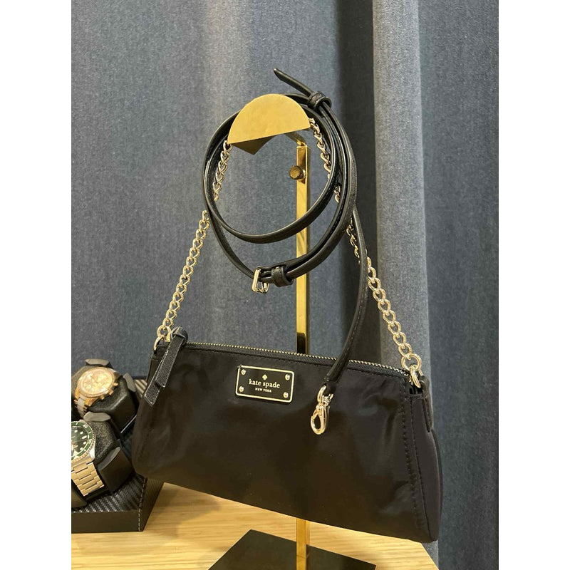 ORIG PRELOVED  KS Wilson Road Jane Small Shoulder Crossbody Nylon Black Bag