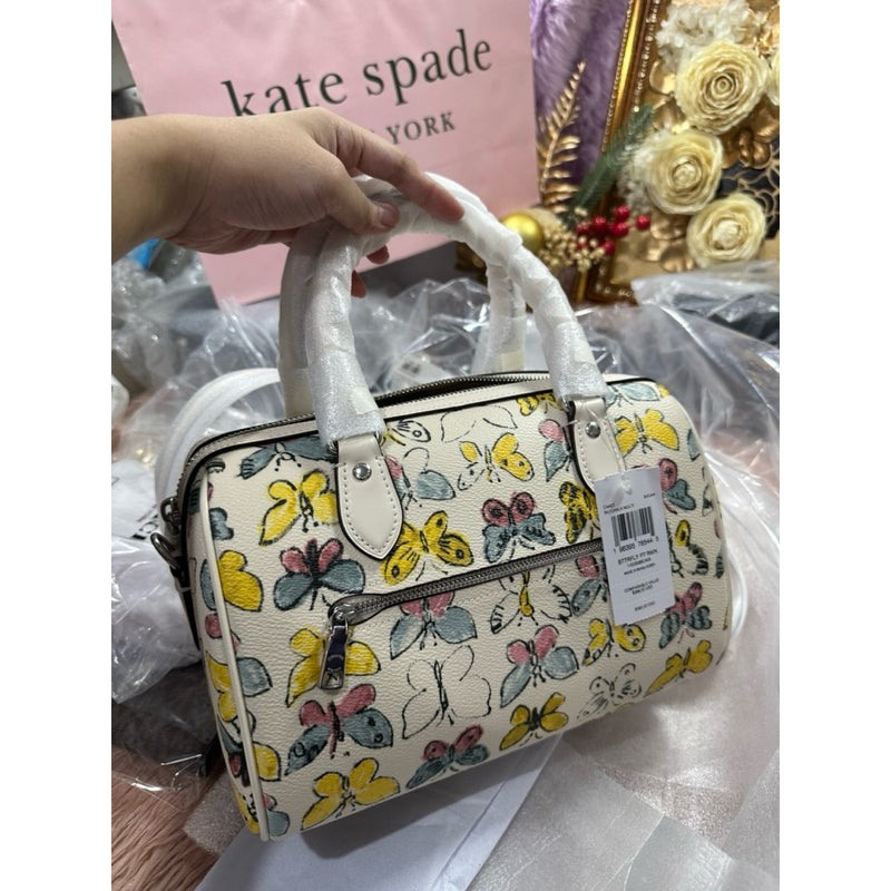 ORIG & IMPORTED CCH Rowan Satchel White Bag With Butterfly Print