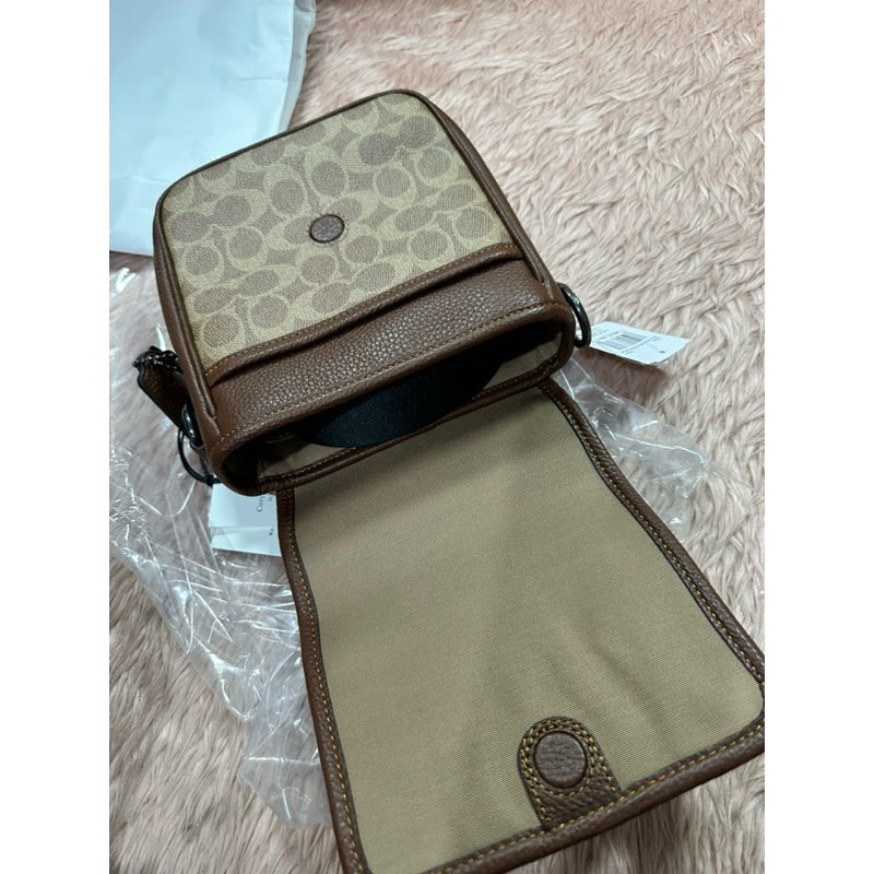 ORIG & IMPORTED CCH Lucas Crossbody Men Brown Bag In Signature Canvas with fur