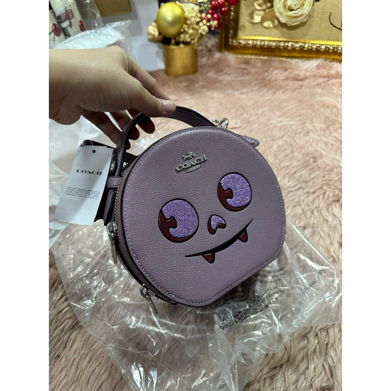 ORIG & IMPORTED CCH Canteen Crossbody Bag With Halloween Bat Purple Small Bag