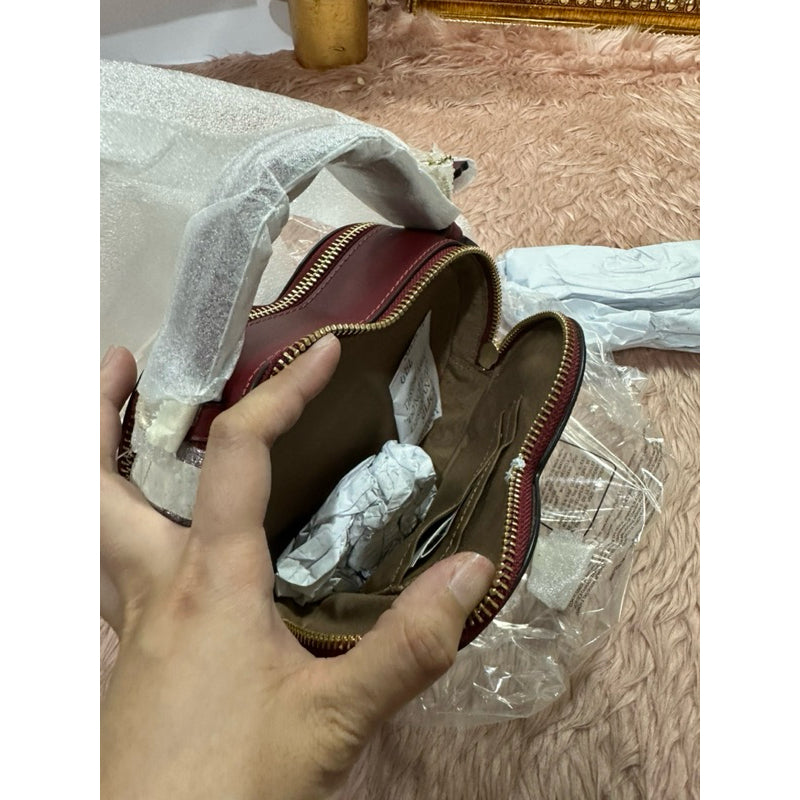 ORIG & IMPORTED CCH Heart Crossbody Bag In Signature Canvas With Cherry Print Brown Bag