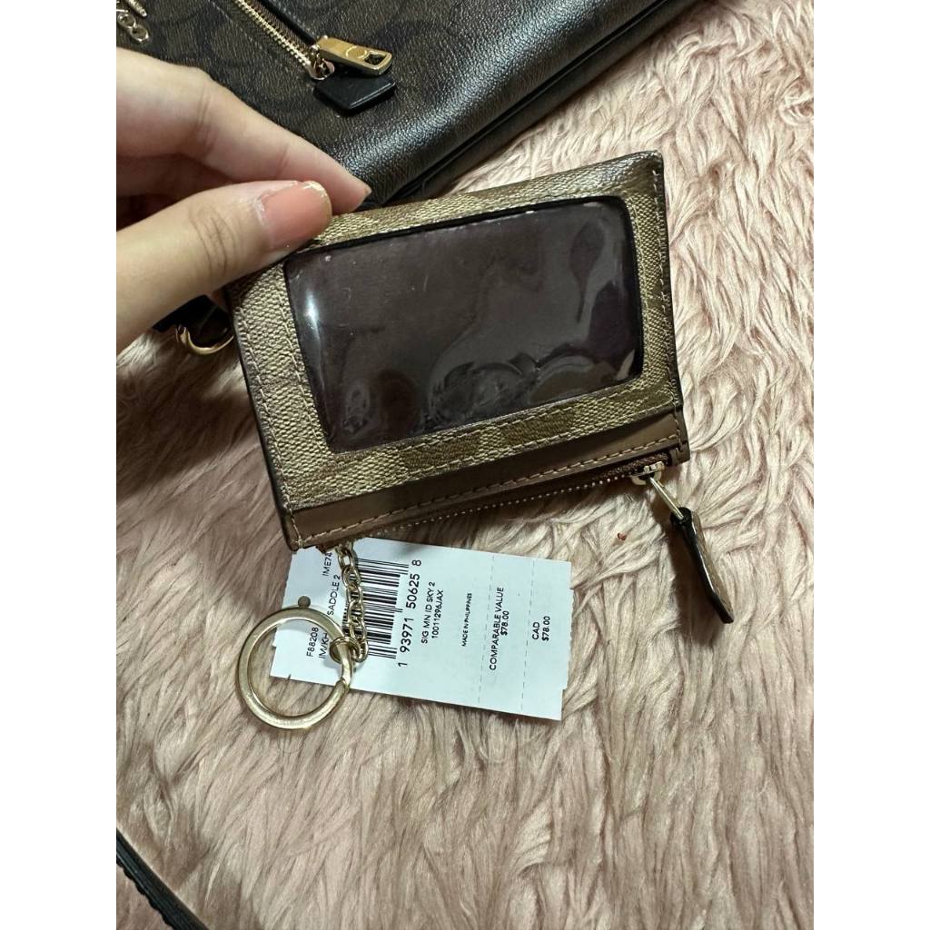 ORIG & IMPORTED Preloved CCH Mini Skinny Id Case Slim Small Wallet Khaki Brown