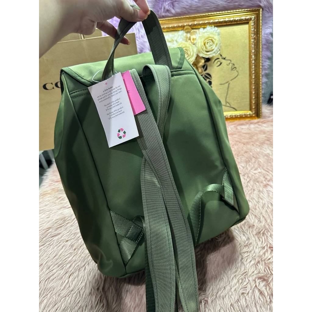 ORIG & IMPORTED KS The Little Better Sam Nylon Medium Backpack Bag in Sapling Green