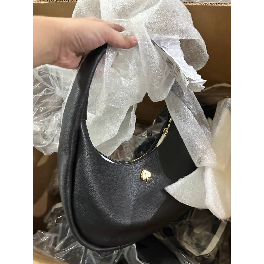 ORIG & IMPORTED KS Kayla Crescent Shoulder Bag Black