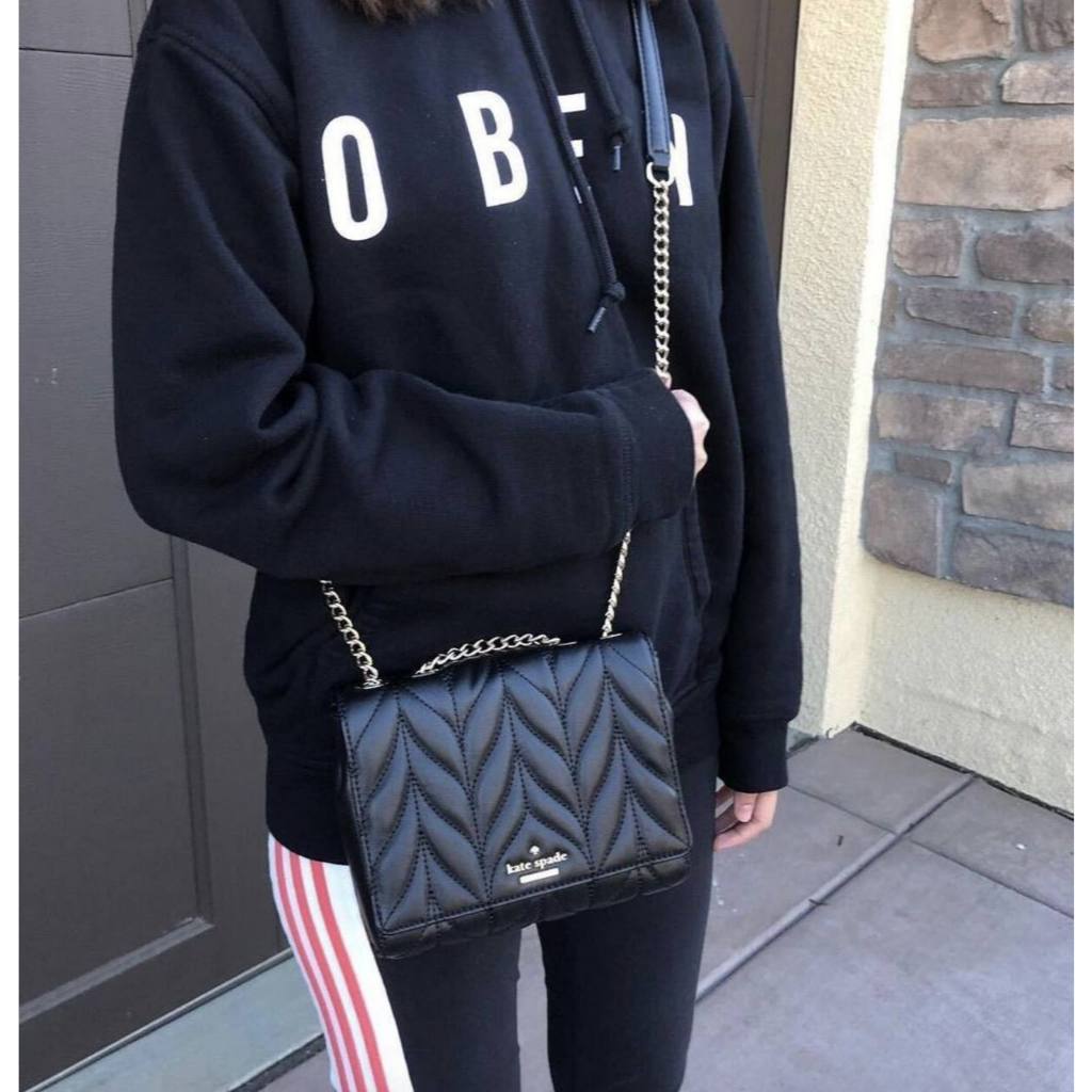 ORIG Preloved KS Briar Lane Quilted Mini Emelyn Crossbody Black Bag