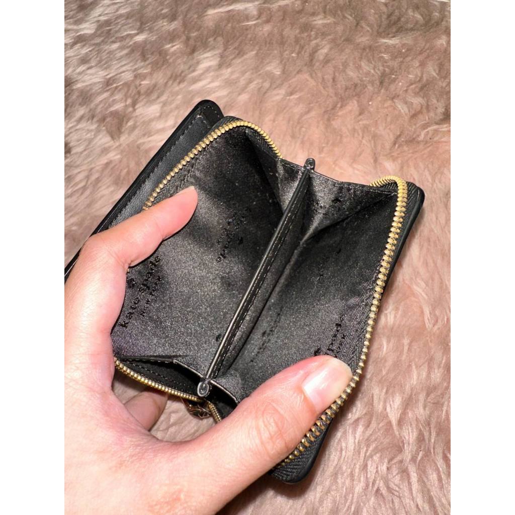 ORIG Preloved KS Minnie Mouse Zip Around Black Small Wallet