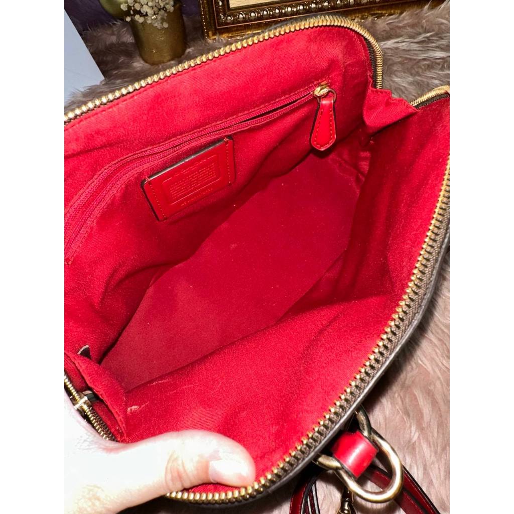 ORIG Preloved CCH Katy Satchel Signature Brown Red Bag