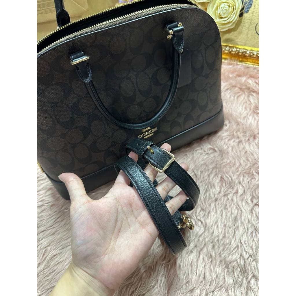 ORIG Preloved CCH Large Sierra Satchel Black Signature Brown Black