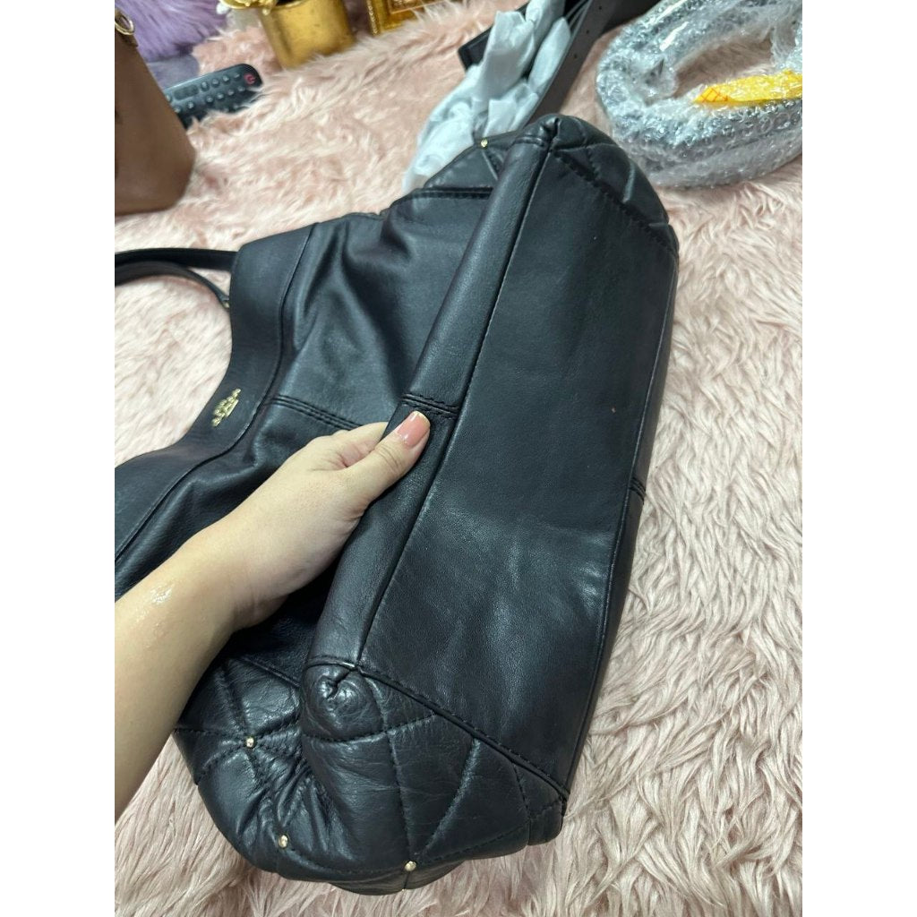 ORIG Preloved CCH Lexi Limited Edition Black Leather Quilted Stud Shoulder Bag
