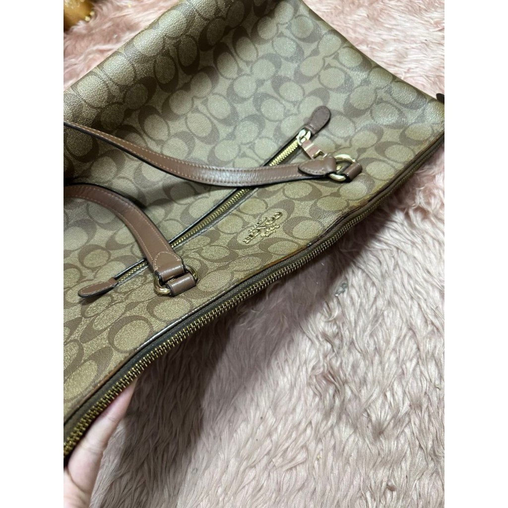 ORIG Preloved CCH Gallery Tote In Signature Canvas Khaki Brown Bag