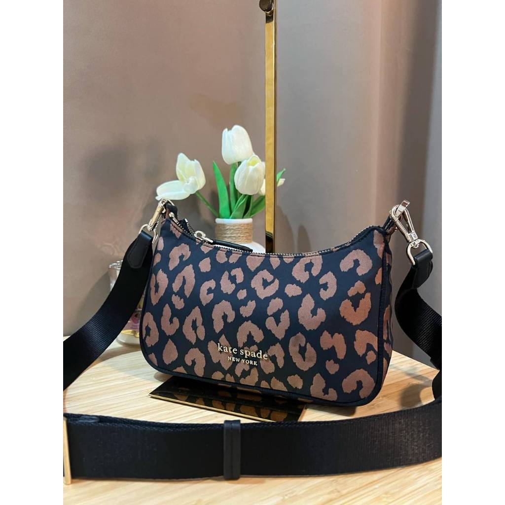 ORIG PRELOVED KS Retail Sam Leopard Nylon Small Crossbody Bag