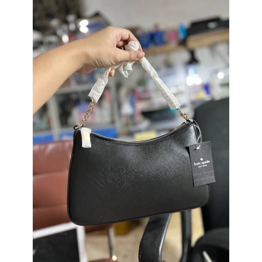 ORIG & IMPORTED KS Madison Saffiano Leather Convertible Crossbody Bag Black