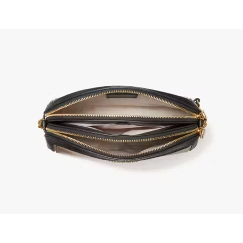 ORIG & IMPORTED KS Spencer Double-zip Small Dome Crossbody Bag Beige Black