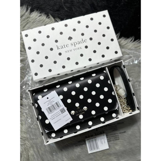 ORIG & IMPORTED KS Cheers Black Polka Dot Crossbody Black Mini Bag with Box
