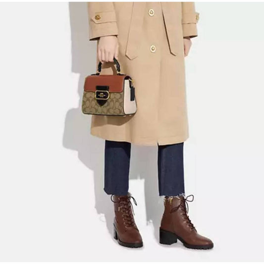 ORIG Preloved CCH Morgan Top Handle Satchel Bag Brown