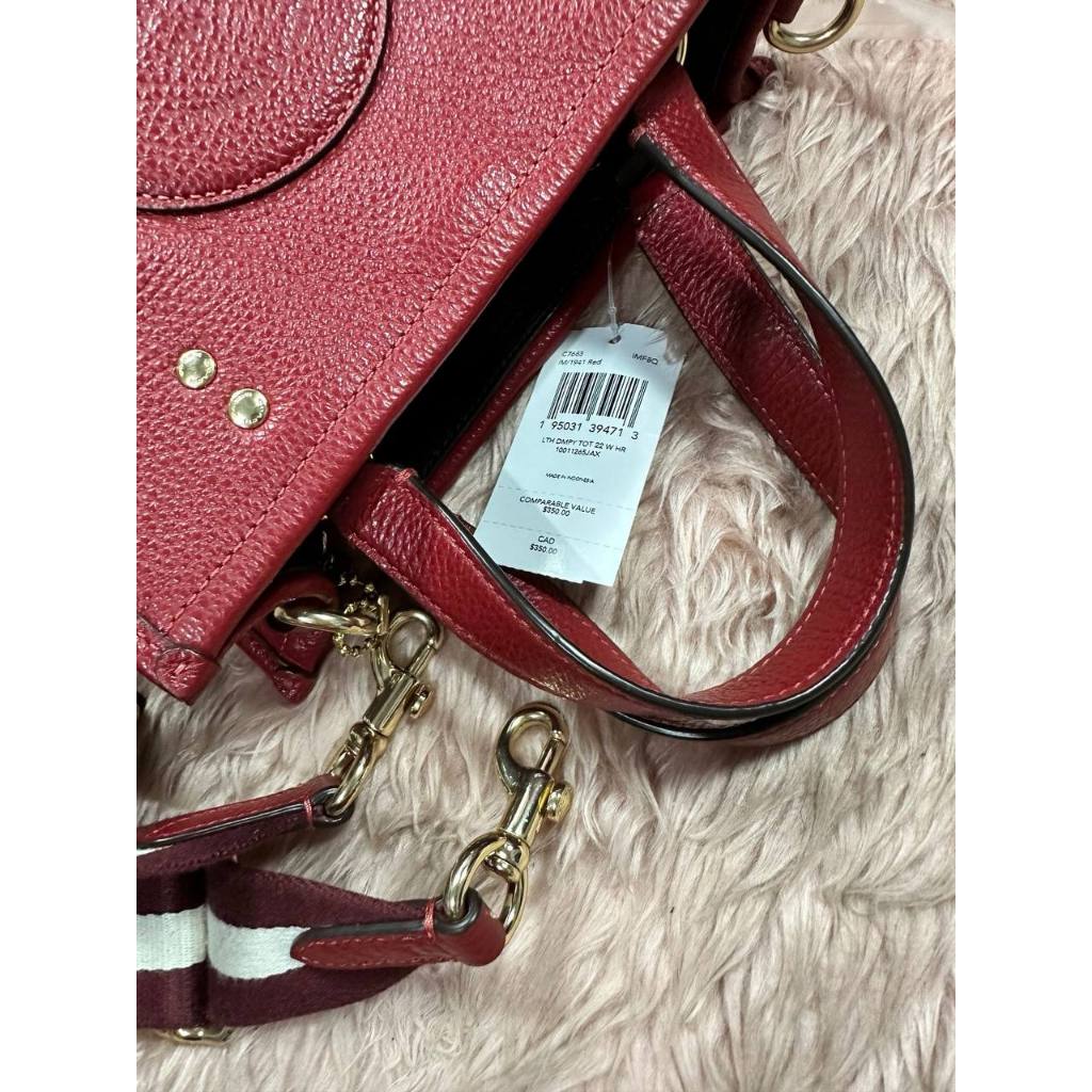 ORIG & IMPORTED CCH Dempsey Tote Bag 22 With Heart Charm Red Bag