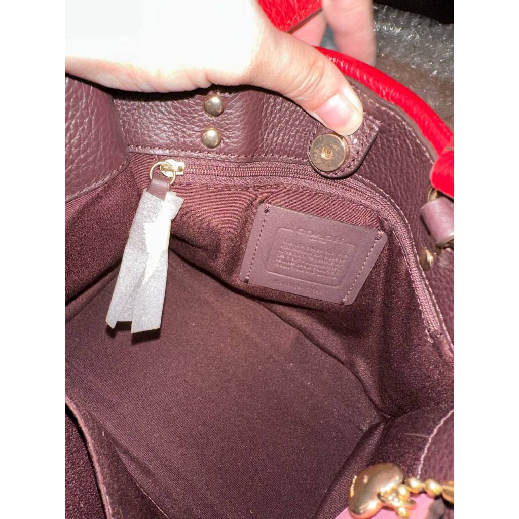 ORIG & IMPORTED CCH Dempsey Tote Bag 22 With Heart Charm Red Bag
