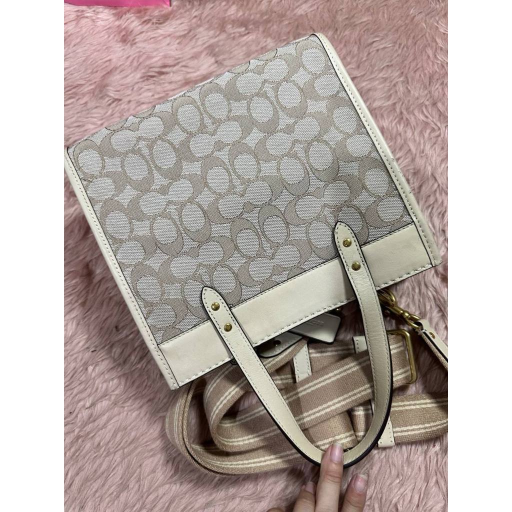ORIG Preloved CCH Retail Tote Bag Signature Jacquard Field 22 Beige/Ivory