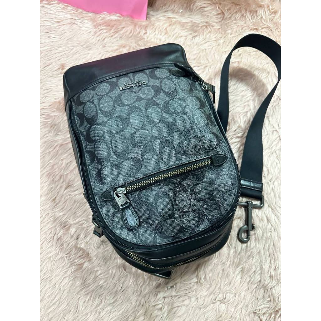 ORIG Preloved CCH Graham Pack In Signature Canvas Black Men Body Bag